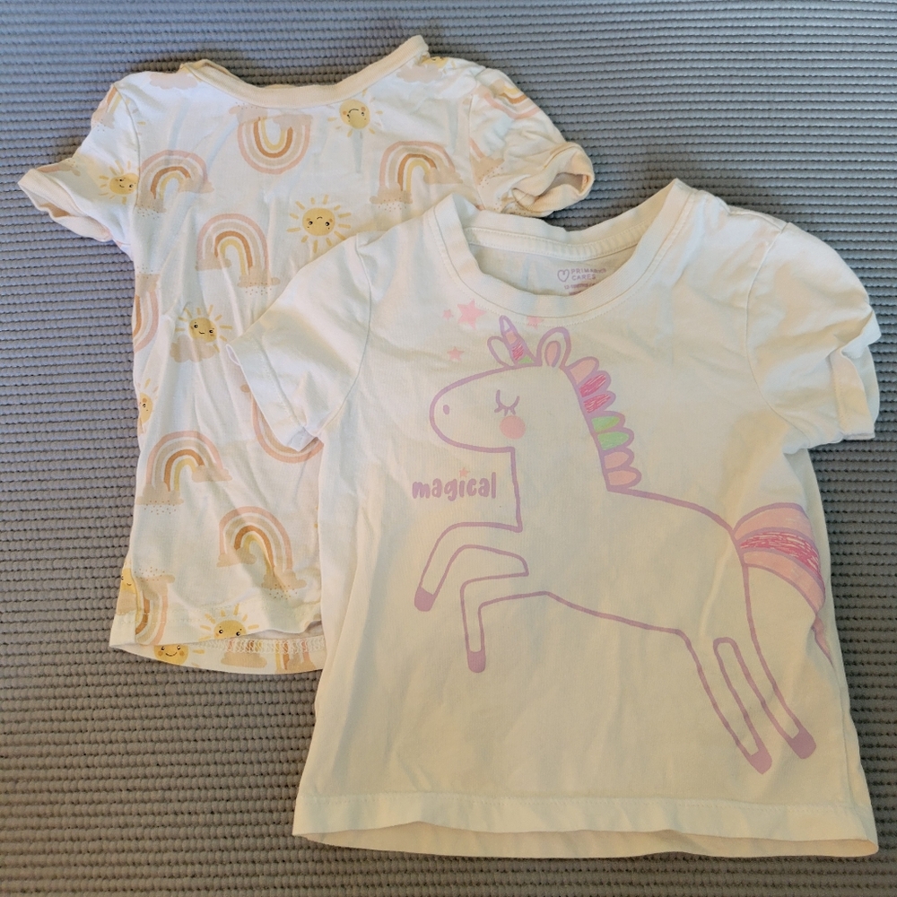 👶🏼 4/$10 12-18 Month Baby Girl Short Sleeve Tshirts Unicorn Rainbow Magical